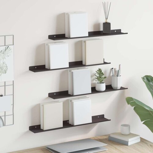  Polica na zidu s policom Zidne 4 pcs Crna 60 x 9 x 2 5 cm - Crna 60 x 9 cm 4 Cijene