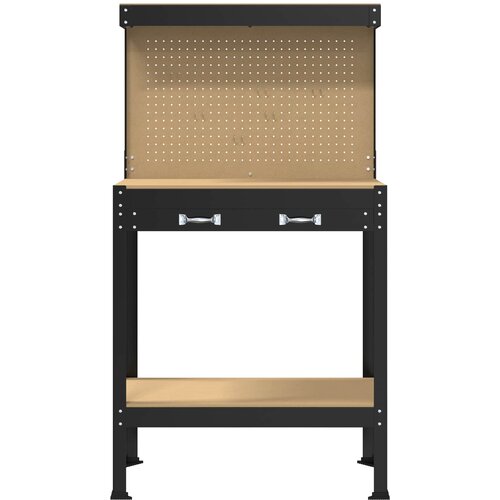  Radna klupa Crna 81 x 41 x 145 cm Projektirano drvo i metal Slike