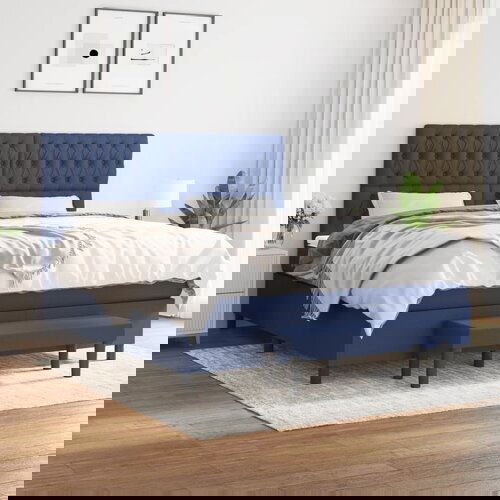 vidaXL Krevet s oprugama i madracem plavi 180x200 cm od tkanine Cijene