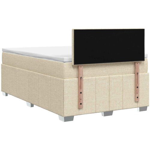  Boxspring krevet s madracem Krem 120 x 190 cm Tkanina Slike
