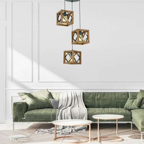 zikzak 3Lü tepsili Sarkıt walnutblack chandelier Slike