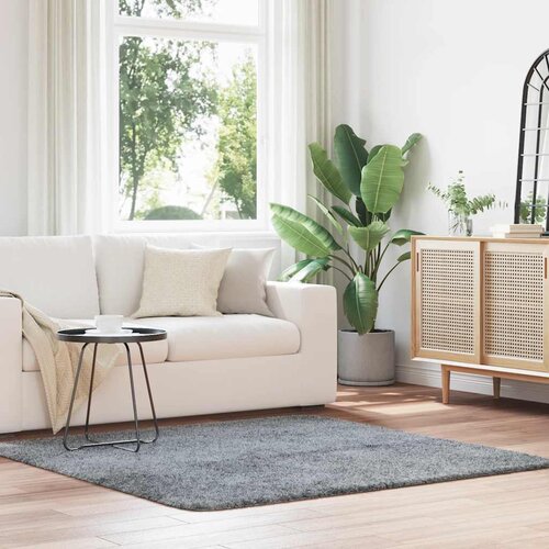 vidaXL Košata preproga srebrno siva 160x160 cm poliester Cene