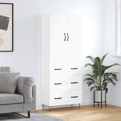  Visoka komoda bijela 69,5x34x180 cm konstruirano drvo Cijene