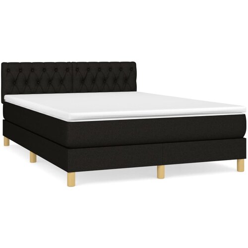 Maison Chic Box spring posteljni - Vzmetna postelja z vzmetnico črn 140x190 cm blago SL19243, (21885309) Cene