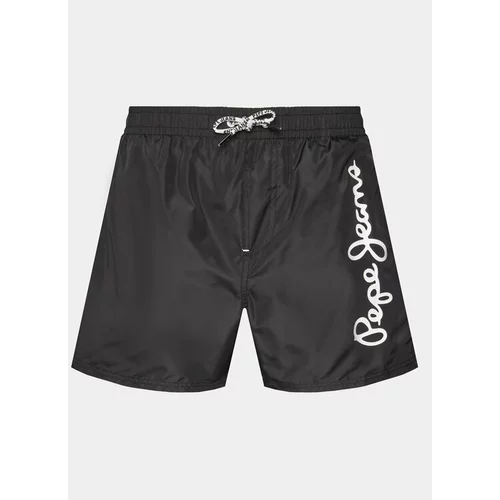 PepeJeans Kopalne hlače Logo Swimshort PMB10393 Črna Regular Fit