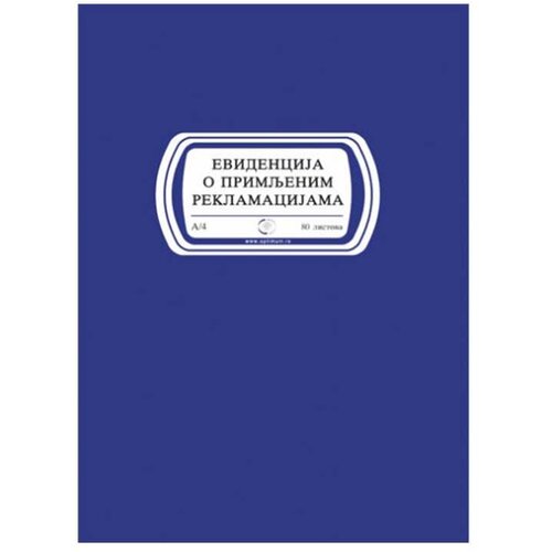 Knjiga evidencija o primljenim reklamacijama Slike
