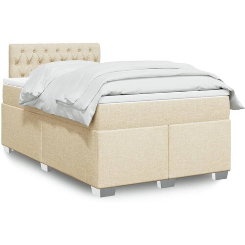 vidaXL Krevet s oprugama i madracem krem 120 x 200 cm od tkanine Cene