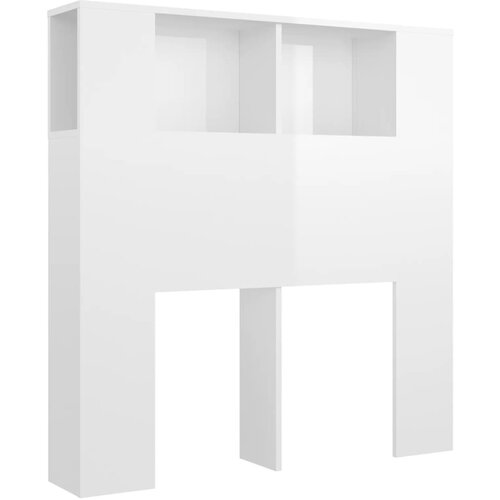 Maison Chic vzglavna omarica - nočna omarica - posteljna omarica visok sijaj bela 180x18,5x104,5 cm, (21707725) Cene