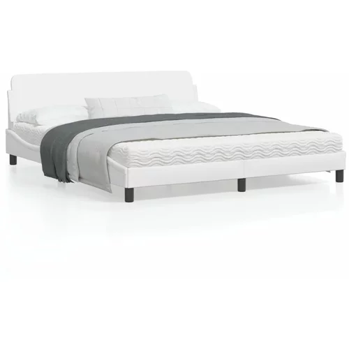  Okvir za krevet s uzglavljem bijeli 180x200 cm od umjetne kože