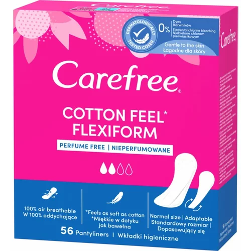 Carefree Cotton Flexiform dnevni vložki brez dišav 56 kos