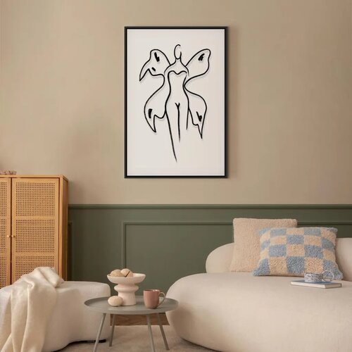  Slika - Butterfly Woman (1 Part) Vertical 80x120 U crnom drvenom okviru Slike