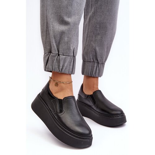 Boto Women's Leather Sport Shoes on Platform Black Lemar Manish Cene