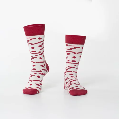 Fasardi Cream women's socks with patterns