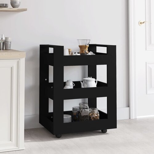  Kolica crna 60 x 45 x 80 cm od konstruiranog drva Slike