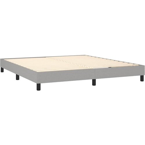  Krevet s oprugama i madracem svjetlosivi 180x200 cm od tkanine Slike