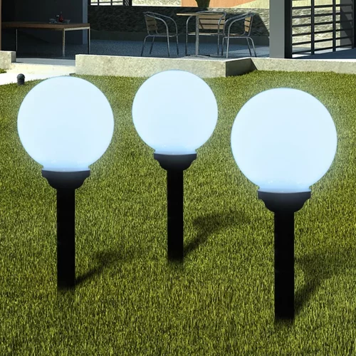  Vanjska solarna LED lampa lopta 20 cm 3 kom sa šiljcima za zemlju