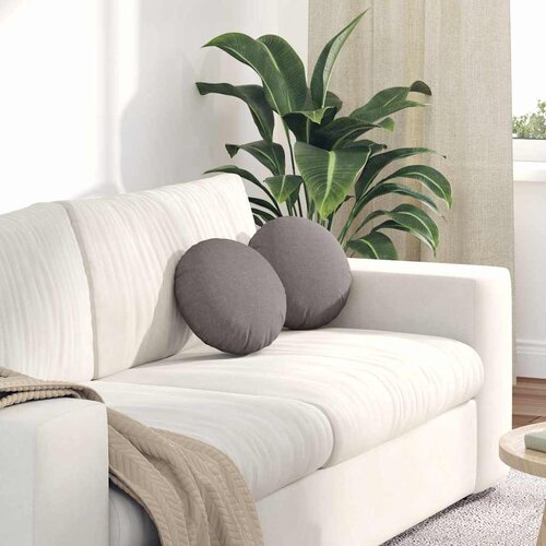 vidaXL Sedežne blazine 2 pcs Taupe Ø30 x 13 cm blago Cene