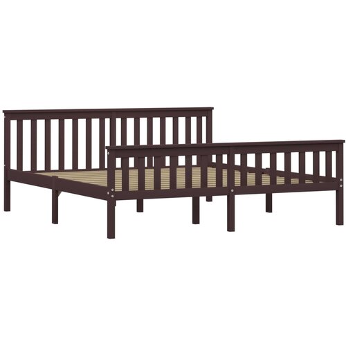 Maison Chic Posteljni okvir - Dvoposteljna postelja - Zakonska postelja temno rjav iz trdne borovine 180x200 cm -J5622, (21770266) Cene