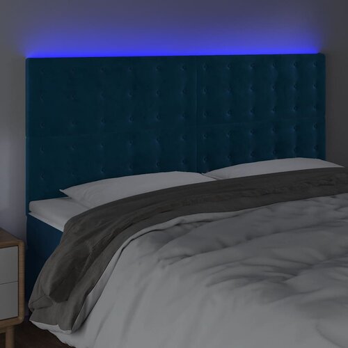  LED uzglavlje tamnoplavo 160x5x118/128 cm bar&amp;scaron;unasto Slike