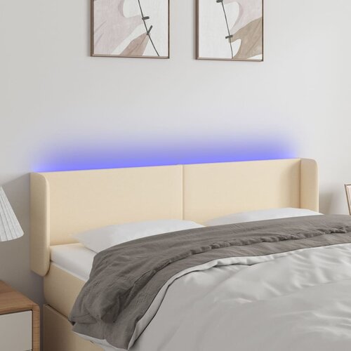  LED uzglavlje krem 147x16x78/88 cm od tkanine Cene