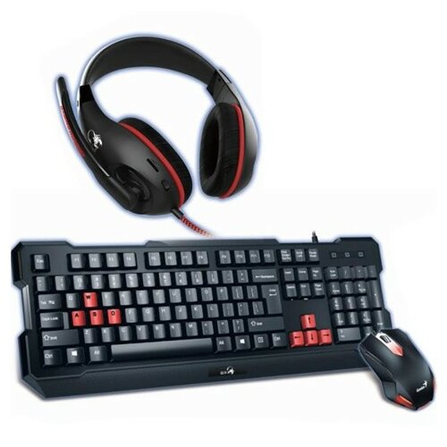 Genius gejmerska tastatura, miš i slušalice KMH-200 Combo YU, crna tastatura Slike
