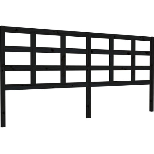 Maison Chic posteljno vzglavje - vzglavna omarica - nočna omarica črno 205,5x4x100 cm trdna borovina, (21705980) Slike