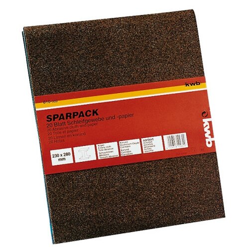 KWB brusni papir set (drvo-metal) GR60-180, 20/1 | 230x280, alu-oksid Cene