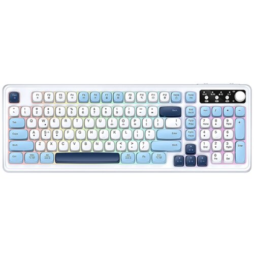 INF Tri-barvna žična tipkovnica z RGB in odstranljivim Type-C kablom White + Blue, (5000310584) Cene