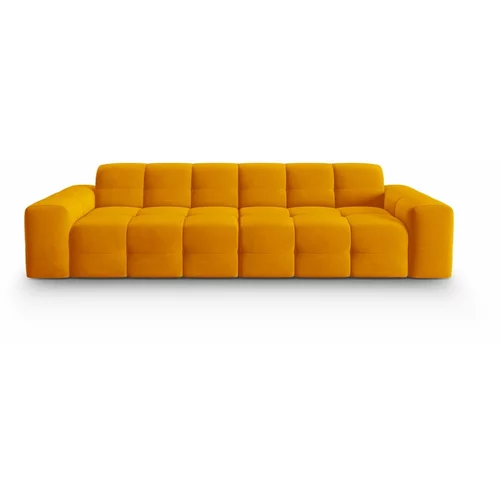 Micadoni Home Sofa oker žuti baršun 255 cm Kendal -