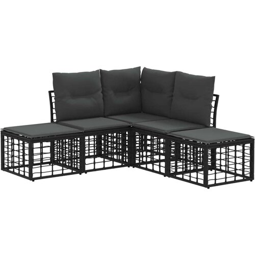  Set vanjskih sofa Crna Poliester - Crna bez stola Cijene