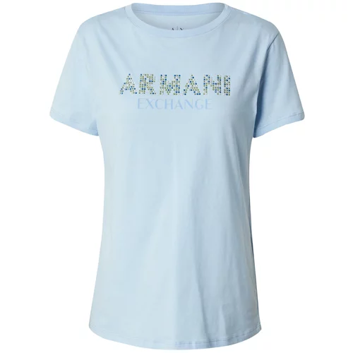 Armani_Exchange Majica modra / svetlo modra / oliva