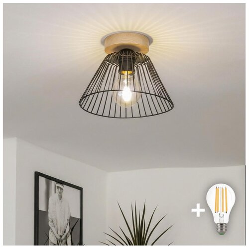  Brilagi - LED plafonski luster CERIA WIRE 1xE27/40W/230V prečnik 30 cm crna/hrast Cene