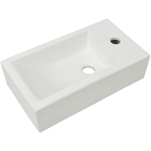 Maison Chic Pravokotni Umivalnik - Kopalna umivalnik - Lavabo keramika bele barve 46x25,5x12 cm, (21684568) Cene