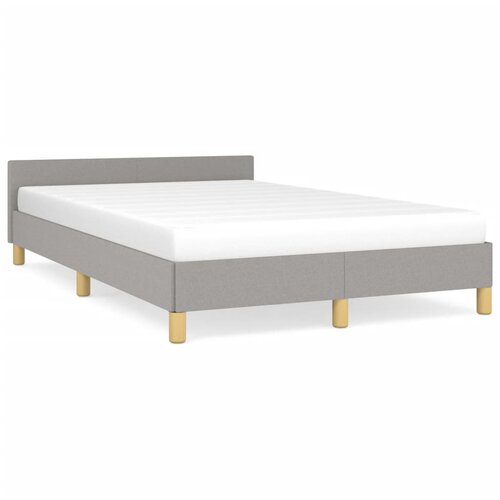 VidaXL Posteljni okvir z vzglavjem svetlo siv 120x190 cm tkanina Slike