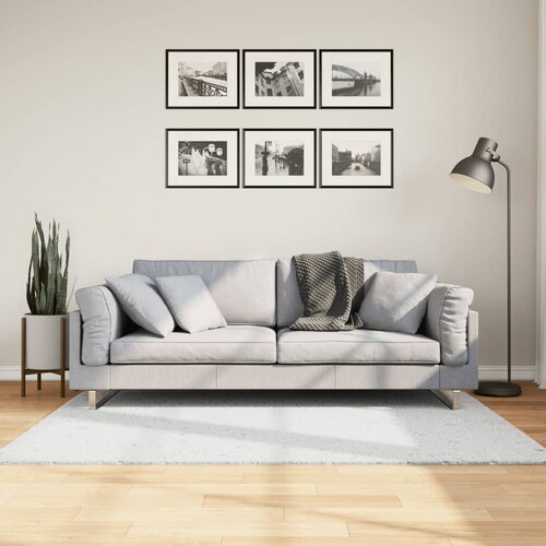 VidaXL Tepih OVIEDO kratkih vlakana sivi 120 x 170 cm Slike