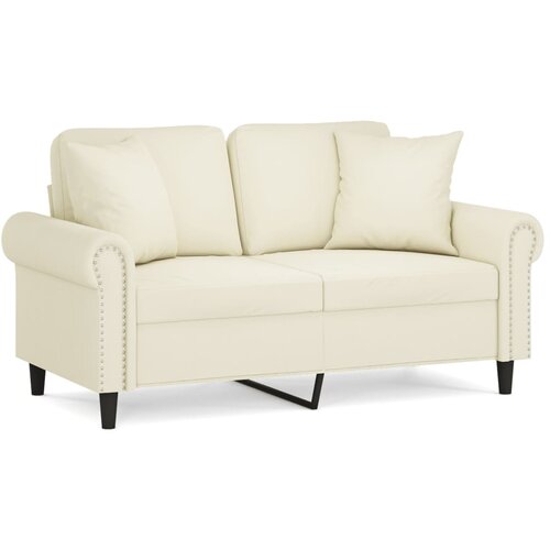 Maison Chic kavč - Sofa - Kanape dvosed z okrasnimi blazinami krem 120 cm žamet, (21727974) Cene