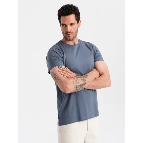 Ombre Men's classic cotton BASIC T-shirt - dark blue