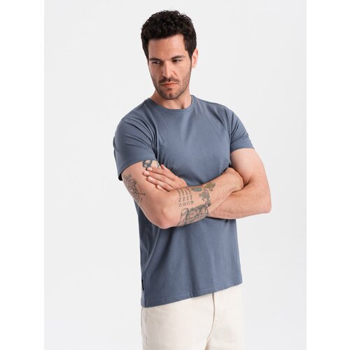 Ombre Men&amp;#039;s classic cotton BASIC T-shirt - dark blue Slike