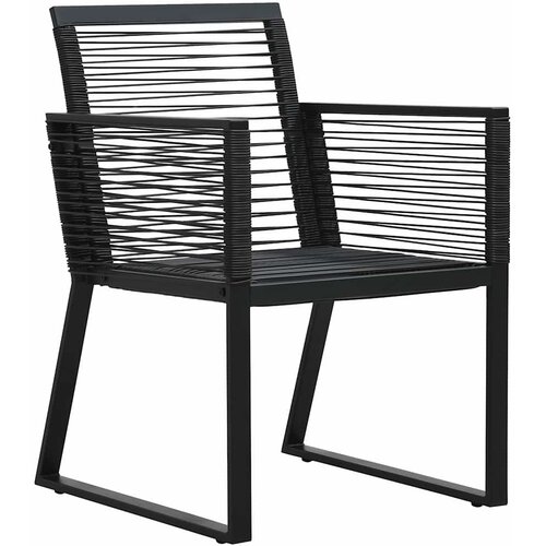  3-dijelni vrtni blagovaonski set od PVC ratana crni Crna 80 cm table length Slike