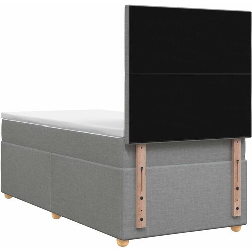  LED okvir za krevet s madracem Svjetlosiva 100 x 200 cm Tkanina Slike