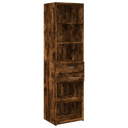 Maison Chic Visoka omara - Komoda - Predalnik dimljeni hrast 50x42,5x185 cm inženirski les, (21721979) Slike
