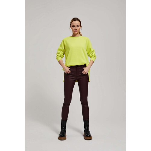 Marisse Waxed Skinny Trousers In Maroon Slike
