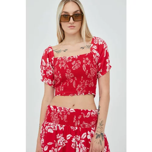 Superdry Bluza za žene, boja: crvena, cvjetni uzorak