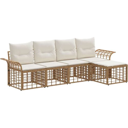  Set vanjskih sofa 5 pcs Prirodna i krema bijela Poliester Cijene