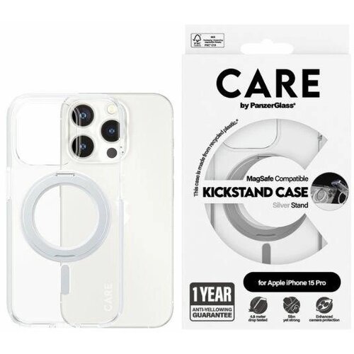 PanzerGlass OVITEK CARE BY KICKSTAND IPHONE 15 PRO 6.1 ZA MAGSAFE SREBRN, (21898908) Cene