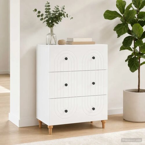  Ormar s ladicama Bijela 66 x 34 5 x 90 cm Konstruirano drvo - Bijela Slike
