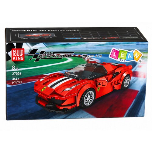  Construction Bricks Sports Car Racing Display Case Red 364 pcs. Slike