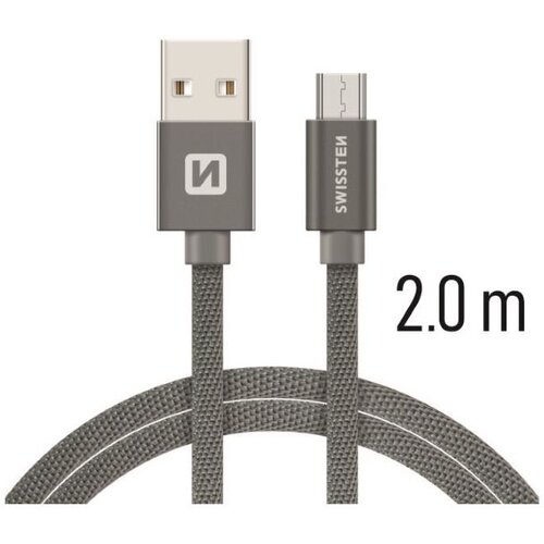 Swissten kabel USB/microUSB, platneni, 2m, sivi Cijene