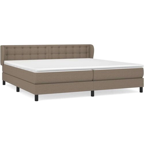  Krevet s oprugama i madracem smeđesivi 200x200 cm od tkanine Slike