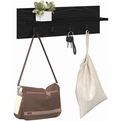  Vje&amp;scaron;alica za kapute na zidu Zidne Crni hrast 60 x 10,5 x 18 cm Slike